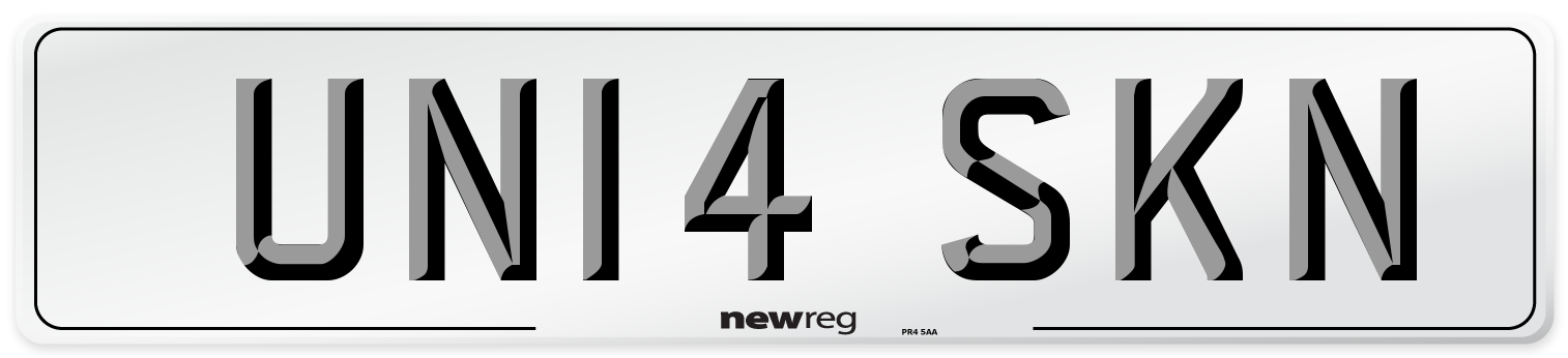 UN14 SKN Number Plate from New Reg